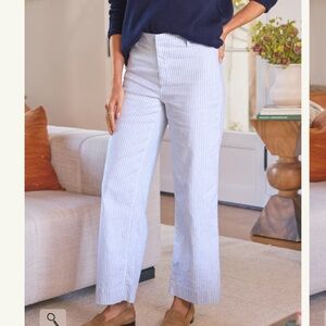 Frank & Eileen Light Blue Striped Wide Leg Pants